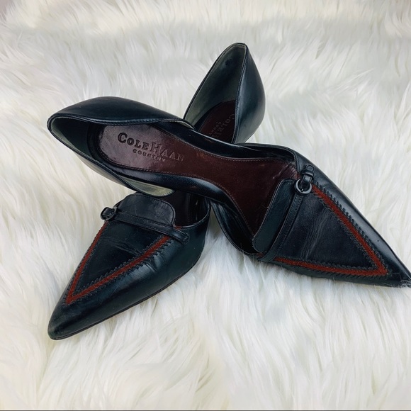 💰SALE Cole Hana Country Kitten Heel Vintage Heels - Picture 2 of 5